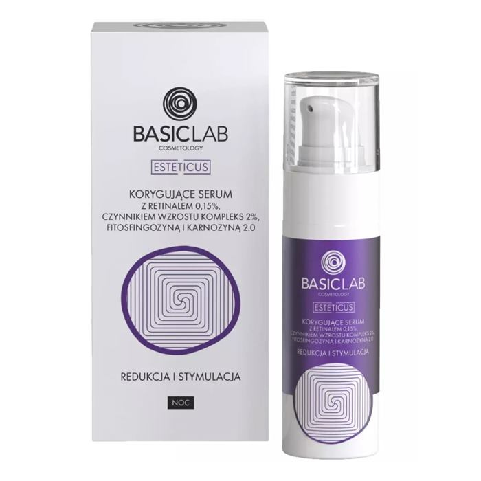 BasicLab serum korygujące z retinalem 0 15 do twarzy 30 ml opinie