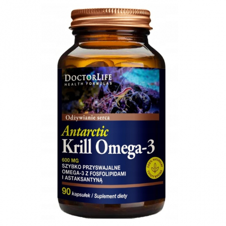 Doctor Life Antrarctic Krill 600 mg kapsułki z omega 3 z kryla, 90 szt.