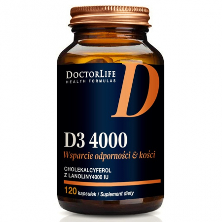 Doctor Life D3 4000 kapsułki z witaminą D3 na odporność i kości, 120 szt.