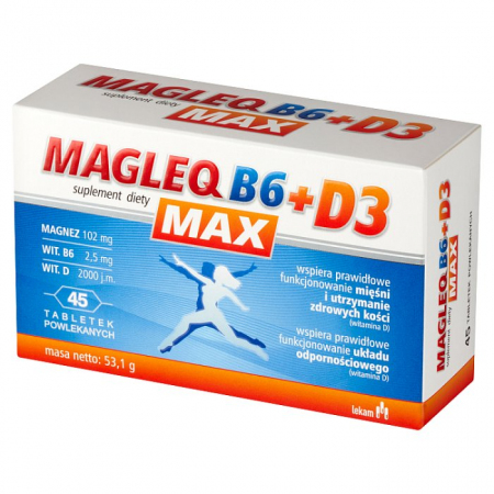 Magleq B6 MAX + D3 45 tabletek