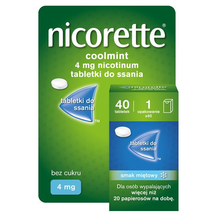 Nicorette Coolmint 4 Mg Tabletki Do Ssania Na Rzucenie Palenia 40 Szt