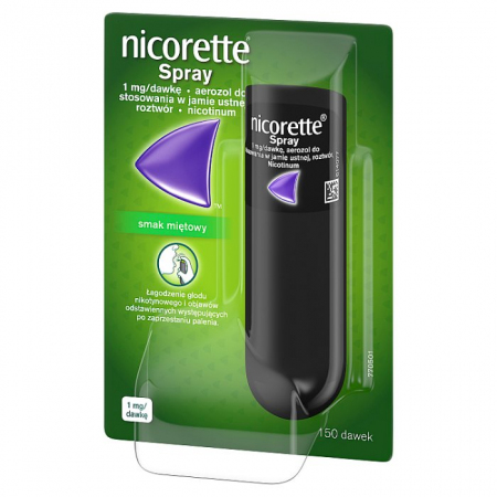 Nicorette Spray 1mg / dawkę aerozol do ust o smaku mietowym, 150 dawek