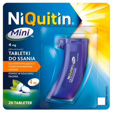 Niquitin Mini 4 mg tabletki do ssania z nikotyną terapeutyczną, 20 szt.