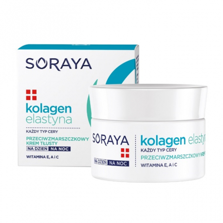 Soraya Kolagen + Elastyna krem przeciwzmarszczkowy do twarzy tłusty, 50 ml