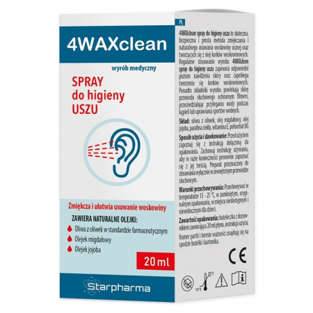 4WAXclean spray do higieny uszu, 20 ml