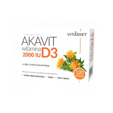Akavit D3 2000 IU kapsułki z witaminą D, 120 szt.