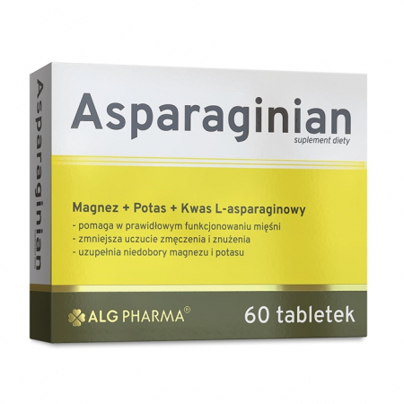 Alg Pharma Asparaginian tabletki na niedobory magnezu i potasu, 60 szt.