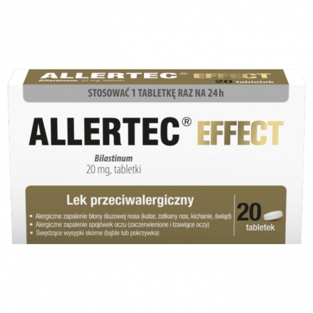 Allertec Effect 20 mg tabletki przeciwhistaminowe na alergię, 20 szt.