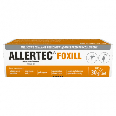 Allertec Foxill 1 mg/g żel przeciwuczuleniowy i przeciwświądowy, 30 g