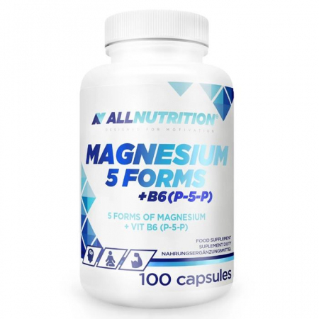 Allnutrition Magnesium 5 Forms + B6 kapsułki na wzmocnienie, 100 szt.