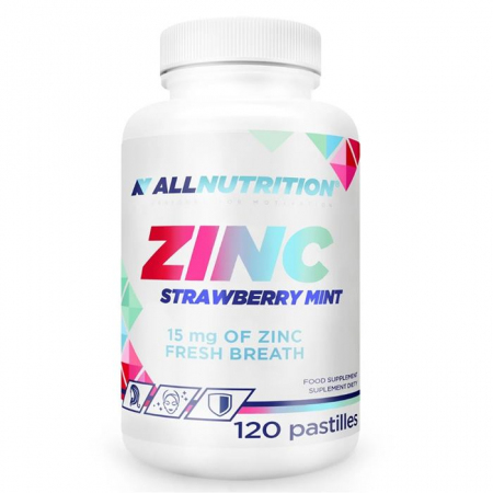 Allnutrition Zinc Strawberry Mint pastylki do ssania z cynkiem, 120 szt.