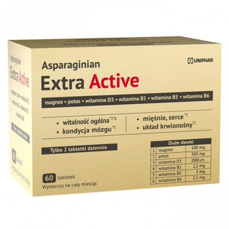 Asparaginian Extra Active tabletki z magnezem i potasem, 60 szt.