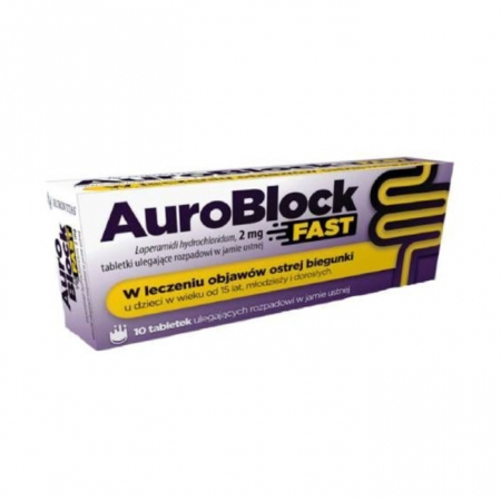 AuroBlock 2 mg Fast tabletki na ostrą biegunkę, 10 szt.