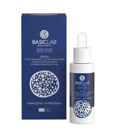 BASICLAB ESTETICUS Serum z 10% Trehalozą, Peptydem 5% i Kwasem hialuronowym,30 ml