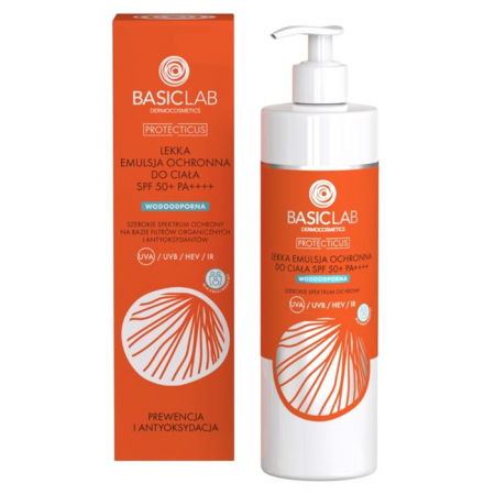 BasicLab lekka emulsja ochronna do ciała SPF50+, 300 ml