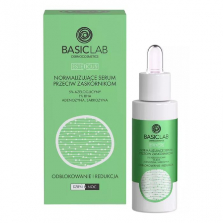 BasicLab normalizujące serum przeciw zaskórnikom do cery trądzikowej, 30 ml