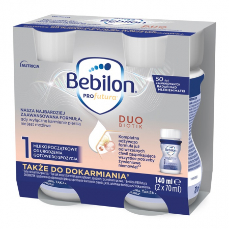 Bebilon Profutura 1 DuoBiotik mleko początkowe od urodzenia (1-20 kg), 2 x 70 ml