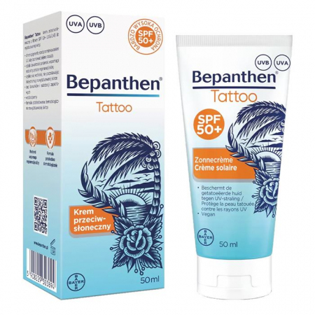 Bepanthen Tattoo krem przeciwsłoneczny do tatuaży SPF50, 50 ml