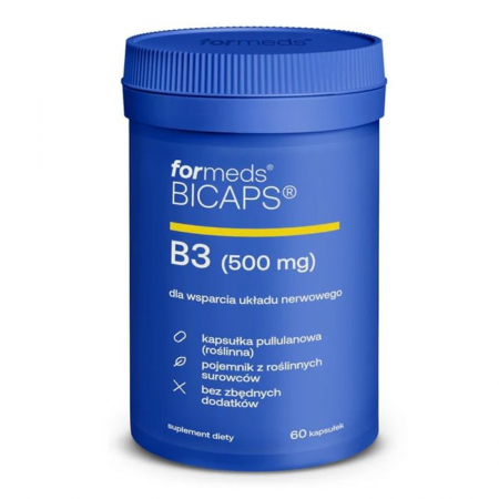 Bicaps Witamina B3 500 mg niacyna kapsułki ForMeds, 60 szt.