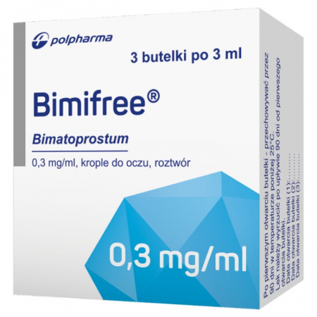 Bimifree, krople do oczu, 3 butelki po 3 ml