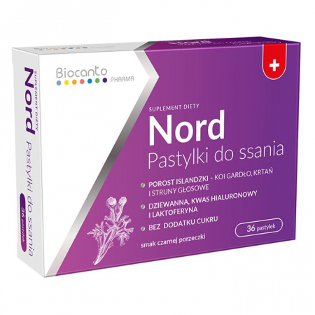 Biocanto Nord pastylki do ssania na gardło i krtań, 36 szt.