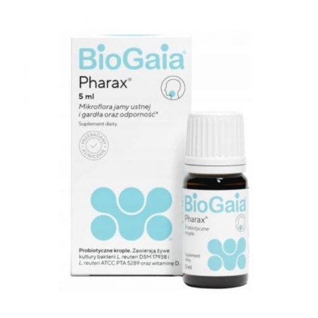 BioGaia Pharax krople probiotyczne dla niemowląt dzieci i dorosłych, 5 ml