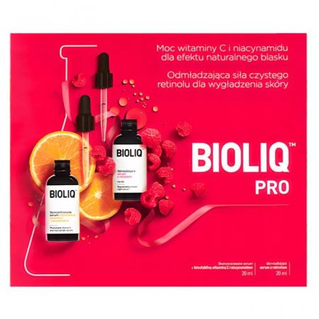 Bioliq Pro Zestaw: Serum rozjaśniające z witaminą C, 20 ml + Odmładzające serum z retinolem, 20 ml