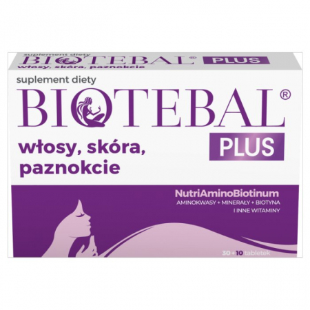 Biotebal Plus na włosy skórę i paznokcie tabletki z biotyną, 30 + 10 szt.