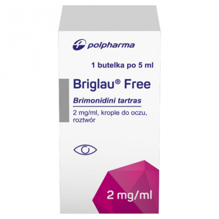 Briglau Free 2 mg/ml, krople do oczu, 1 butelka po 5 ml