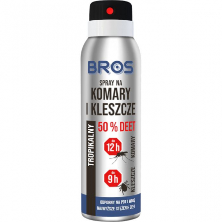 Bros spray na komary i kleszcze tropikalny DEET 50%, 90 ml