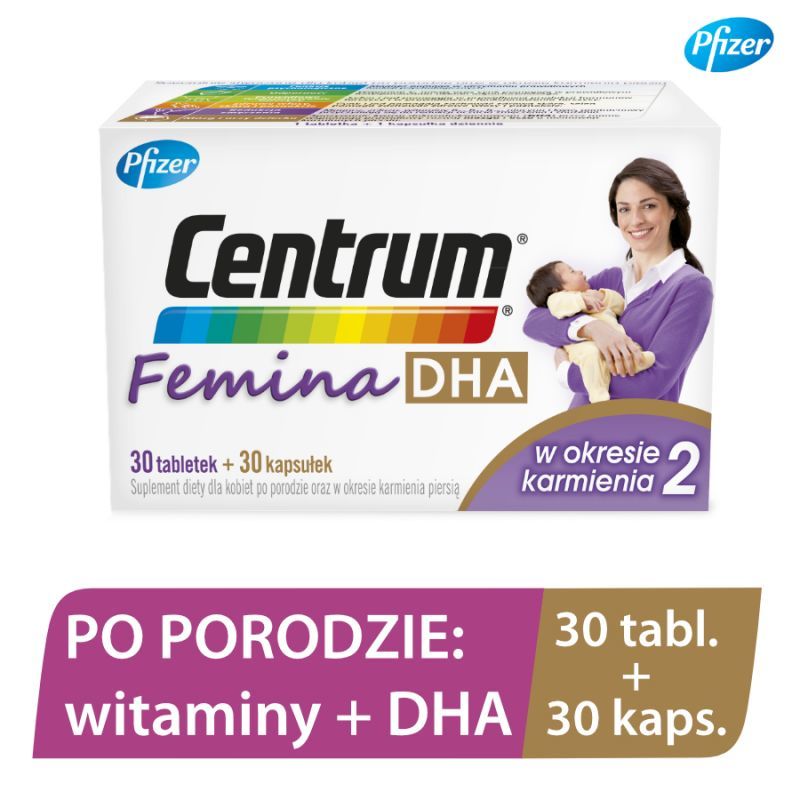 Centrum Femina 2 Dha 30 Tabletek 30 Kapsułek Witaminy Dla Kobiet W Ciąży Okres Ciąży Mama I Dziecko Alleccopl