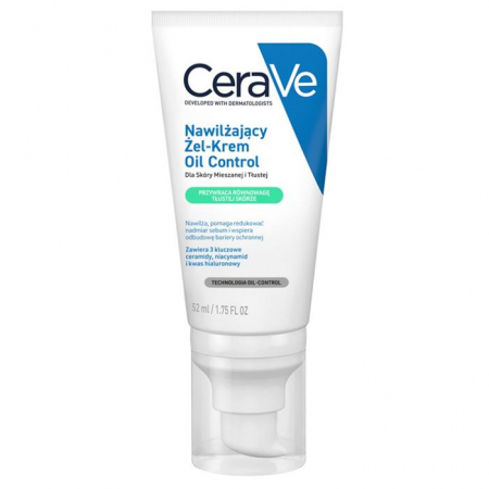 CeraVe Oil Control żel-krem nawilżający do skóry mieszanej i  tłustej, 52 ml