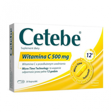 Cetebe Witamina C 500 mg w kapsułkach, 30 szt.