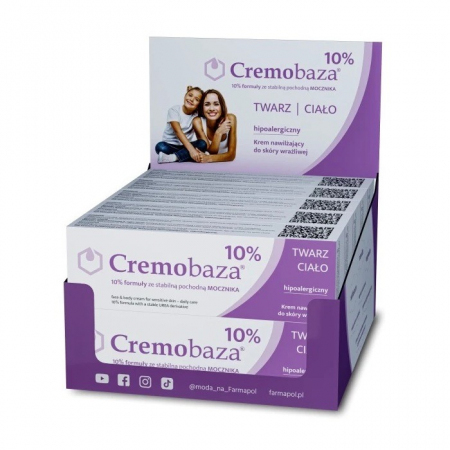 Cremobaza 10% nawilżający krem zmiękczający z mocznikiem, display 10 x 30 g