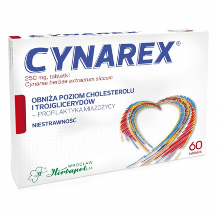 Cynarex 250 mg tabletki na cholesterol i niestrawność, 60 szt.