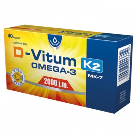 D-Vitum 2000 j.m. K2 MK-7 Omega-3 kapsułki, 40 szt.