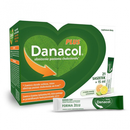 Danacol Plus żel doustny w saszetkach 15 ml na cholesterol, 21 szt.