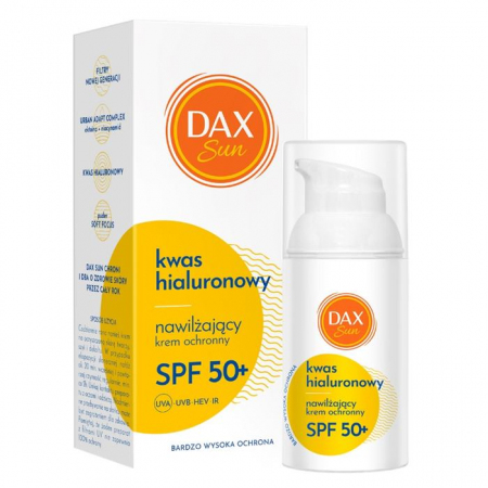 Dax Sun Kwas hialuronowy nawilżający krem ochronny do twarzy SPF50+, 50 ml