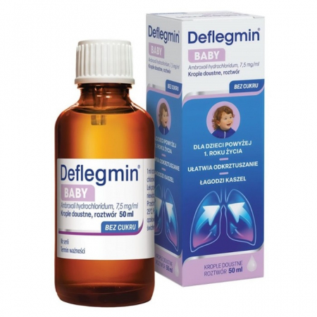 Deflegmin Baby 7,5 mg/ml krople doustne na kaszel dla dzieci, 50 ml