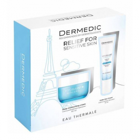 Dermedic Hydrain3 Hialuro Zestaw: krem do twarzy, 50 ml + Hydrain krem pod oczy 15 ml