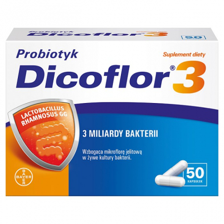 Dicoflor 3 probiotyk w kapsułkach dla dzieci i dorosłych, 50 szt.