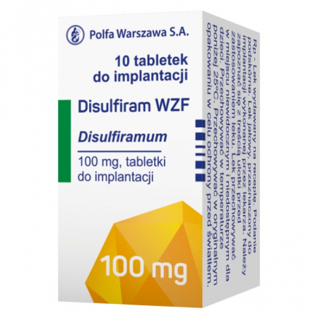 Disulfiram WZF 100 mg, 10 tabletek do implantacji