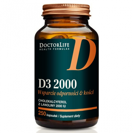 Doctor Life D3 2000 kapsułki z witaminą D3 na odporność i kości, 120 szt.
