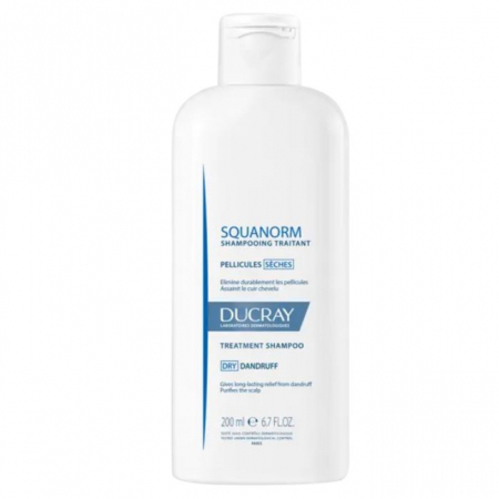 Ducray Squanorm szampon przeciwłupieżowy na łupież suchy, 200 ml