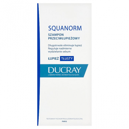 Ducray Squanorm szampon przeciwłupieżowy na łupież tłusty, 200 ml