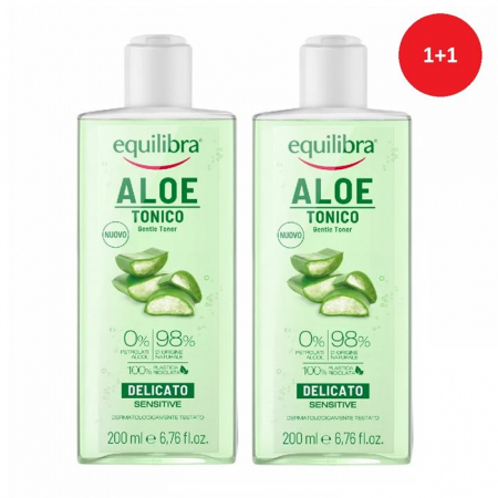 Equilibra Aloe tonik do twarzy nawilżający aloesowy, 2 x 200 ml