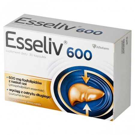 Esseliv 600 mg kapsułki wspierające wątrobę, 30 szt.