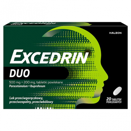 Excedrin Duo tabletki powlekane przeciwbólowe i przeciwzapalne, 20 szt.