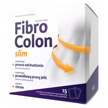 Fibro Colon Slim saszetki na odchudzanie i prawidłową pracę jelit, 15 szt.