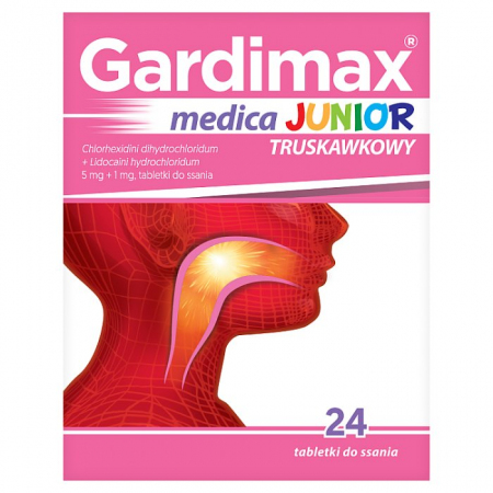 Gardimax Medica Junior truskawkowy tabletki do ssania, 24 szt.